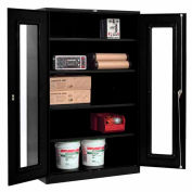 Global™ Clear View Storage Cabinet Assembled 48x24x78 - Black
