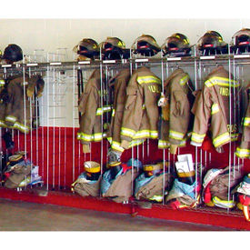Lockers | Stadium & Gear | Red Rack™ Firefighters Red Gear Storage Rack ...